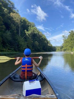 Paddling down the river - very low CFM. Maybe 50-60?