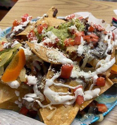 nachos steak and chorizo