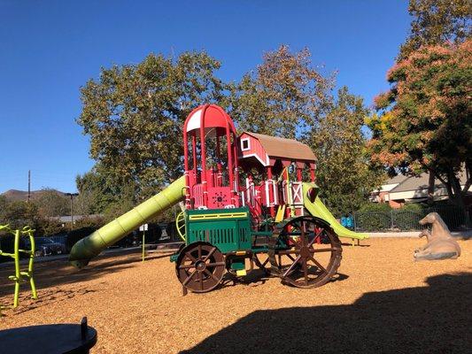 Playground with giant horse