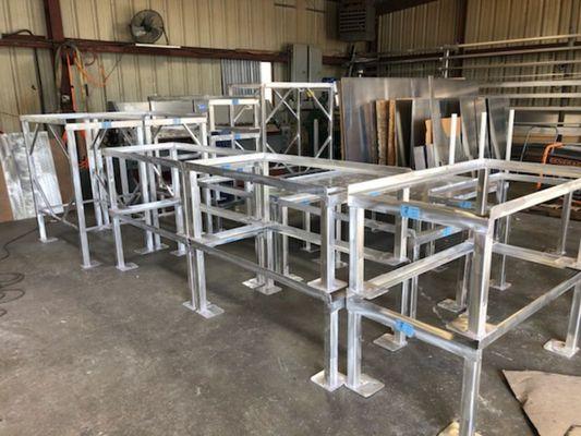 Aluminum generator stands.