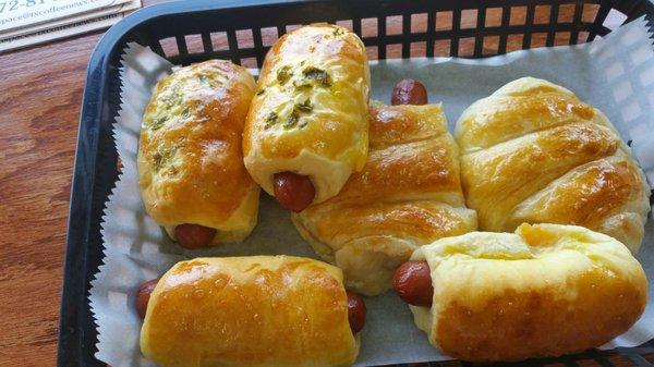 Croissant sausage roll.... OH MY GOSH!! You gotta try them.