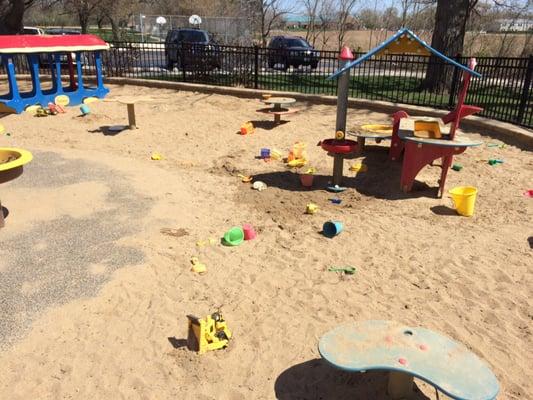 Huge sandbox with running water.