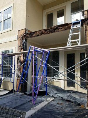 Rotten wood replacement at House on North Port Ln