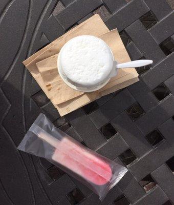 Coconut snow & raspberry lychee fruit pop