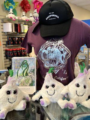 Find limited selections of local products such as the  Gilroy Garlic Festival Association apparel, cookbooks, and Herbie plushies.