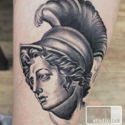 Portrait of a Greek warrior by Kimie Flores.