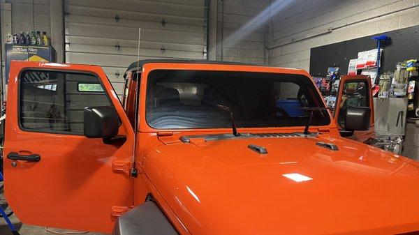 Nice tints on this 2018 jeep  20% on the side 30% on the windshield