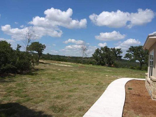 Here is a photo after the sod installation.