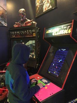 Playing arcade classic