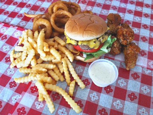 We do Burgers, Fries, Onion Rings, Wings, and More