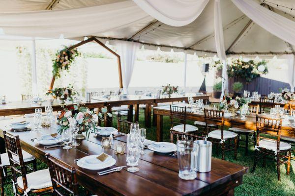 Tent and chairs for the reception.