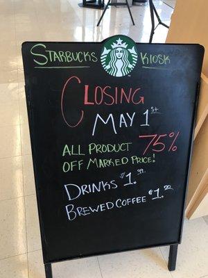 Bye Starbucks... it's been real :-(