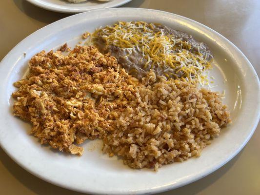 Chorizo & Eggs with Beans & Rice