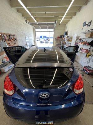 Ceramic tint on a veloster