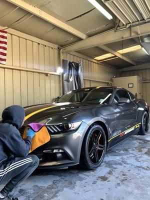 Detailing A ceramic coated Mustang