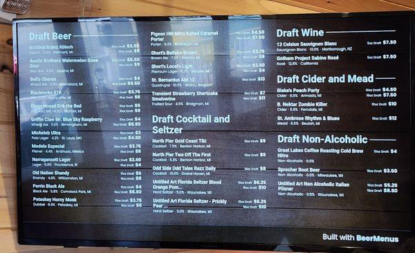 Drink menu, grand opening 8/2024