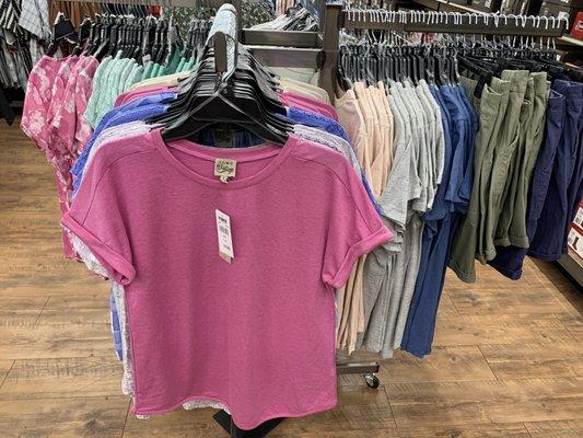 Stylish pink T-shirt for about $20