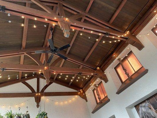 Tall rafters inside lobby