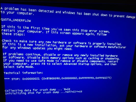 Computer crashes