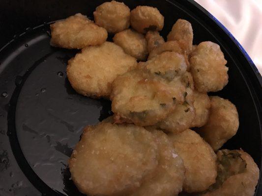 Supposedly fried Pickles  More like anemic salt plugs.