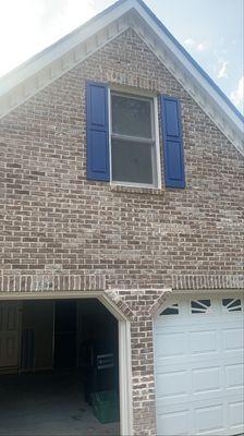 Over garage shutters painted