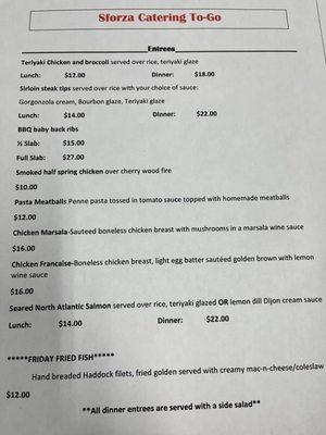 Take out menu, page 2