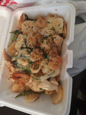 Seafood home fries