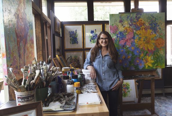 artist in her studio