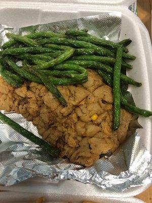 Country fried steak & green beans