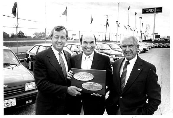 Mr. Vinje Dahl Accepting An Award From Ford Motor Company.