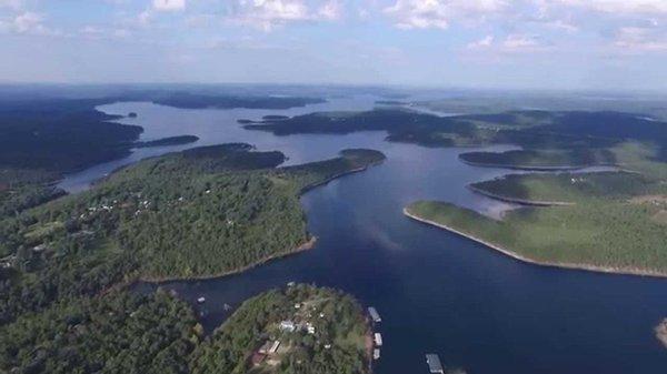 View of Bull Shoals Lake above Red Arrow Resort.