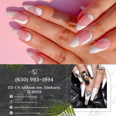 Trendi nailz is always yours to feel happy! Find us at 125 N Addison Ave, Elmhurst, IL 60126. Contact us at (630) 993 1994.