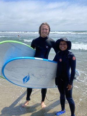 Josh and his instructor. She was amazing!