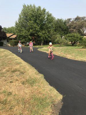 Our school-age kids loving bike day!