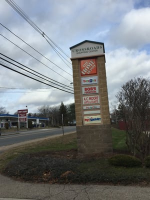 Crossroads Shopping Center : Bellingham -- 205 - 229 Hartford Avenue / Route 126, Bellingham              Sign from N Main ST