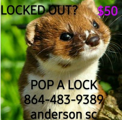 Locked out of your car in Anderson  SC?
CALL POP A LOCK