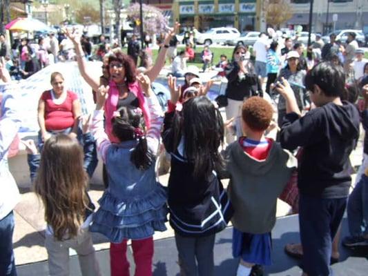 Teaching Bollywood Dance to the kids.