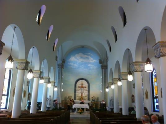 Inside church