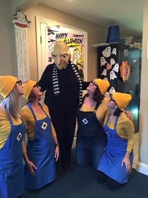 The kids voted for us to dress as Minions this Halloween!