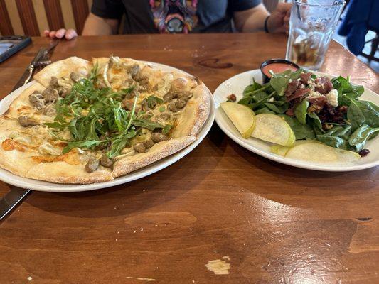 Pizza and salad