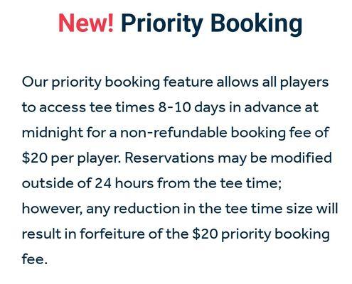 New Priority Booking - Good and Bad!!!