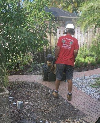 Stump machine ready for service.