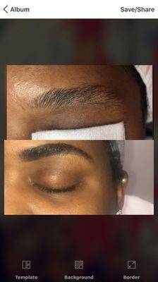 Brow Clean Up & Tint Before and After