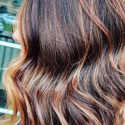 Caramel Brown and Copper Balayage