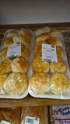 It's like an All-American 99 Ranch Market up in here! Fresh biscuits, cello-wrapped for 99¢! Yes, please!