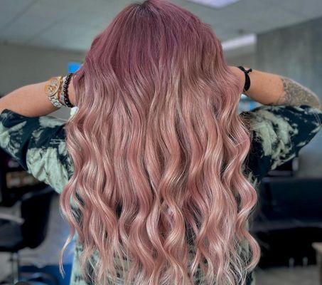 Rose ombré custom hair color