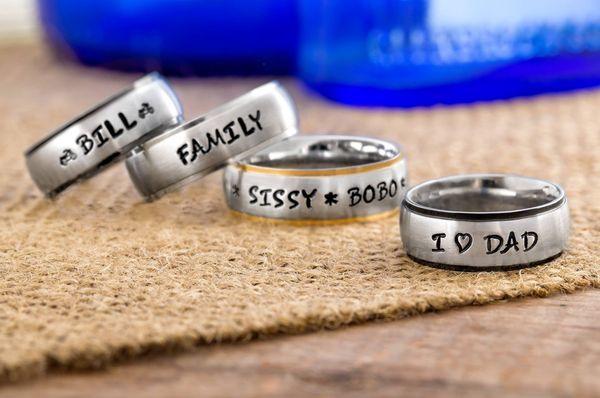 Custom stamped rings