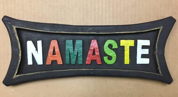 Namaste wooden wall plaque.