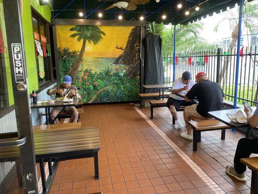 Outdoor patio seating