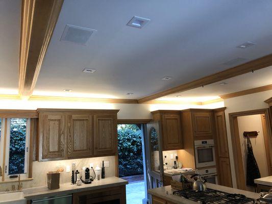 Kitchen lights are on three dimmers